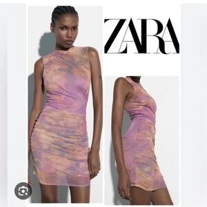 Zara Women's Pink Purple Orange Mini Dress